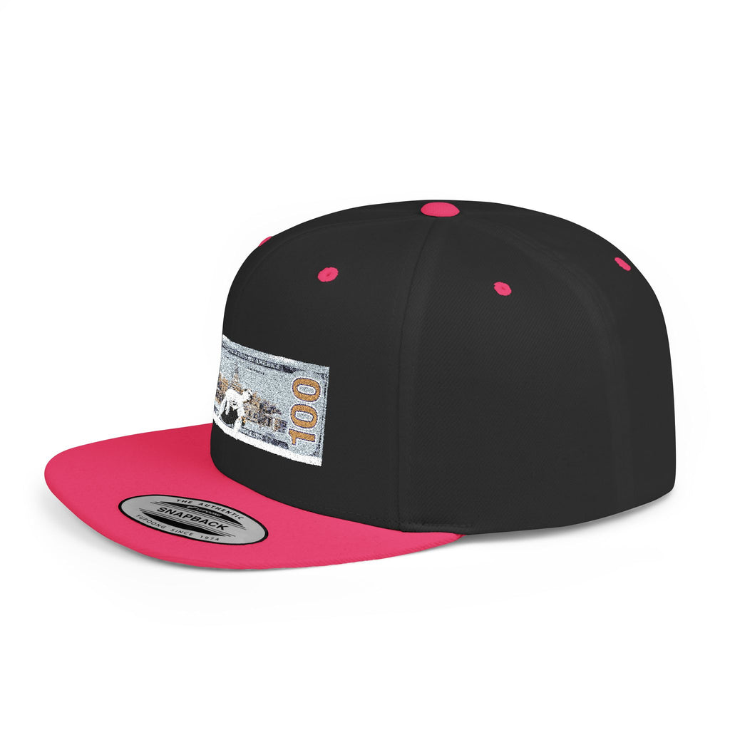 Money Gram Flat Bill Snapback Hat – Sequin 100 Bill Streetwear Cap