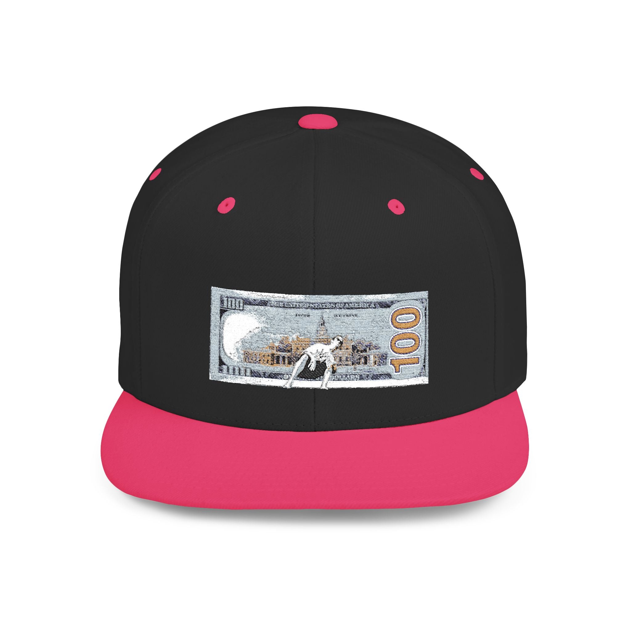 Money Gram Flat Bill Snapback Hat – Sequin 100 Bill Streetwear Cap
