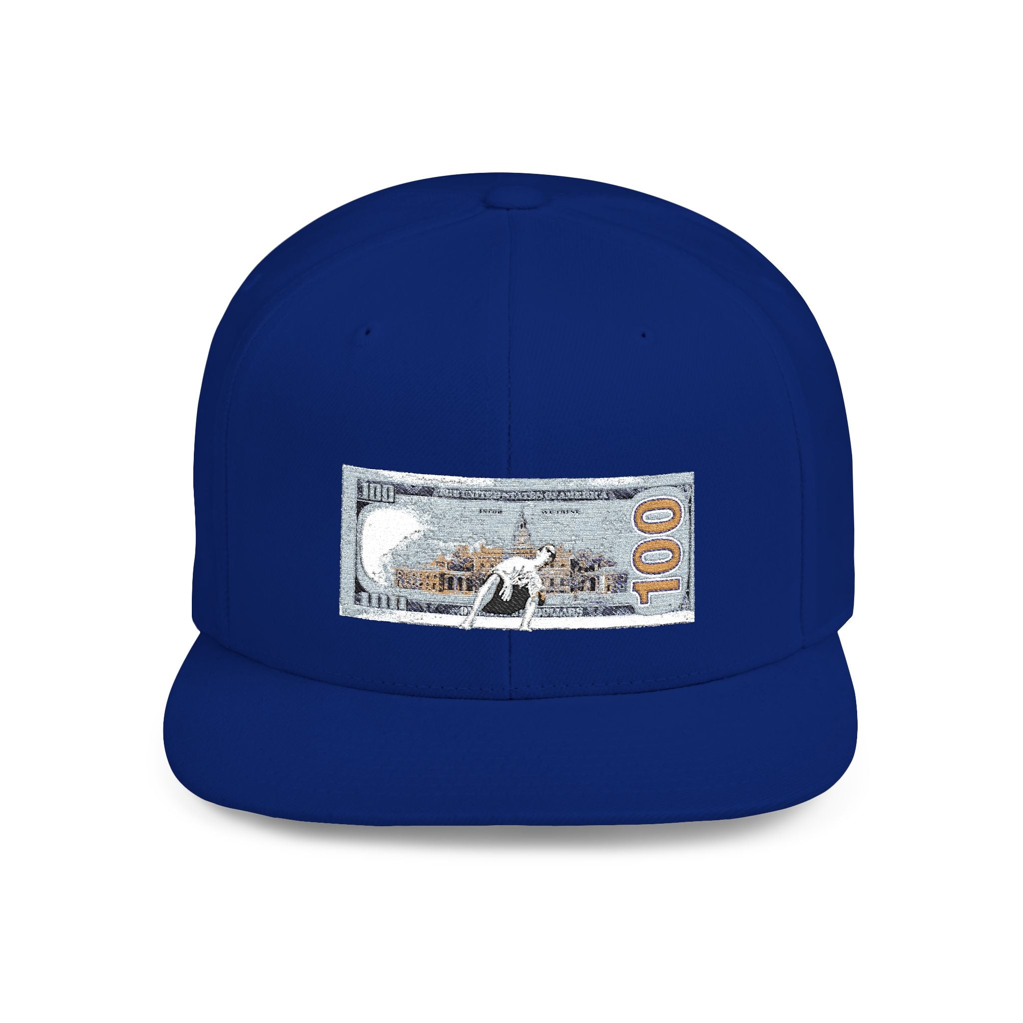 Money Gram Flat Bill Snapback Hat – Sequin 100 Bill Streetwear Cap