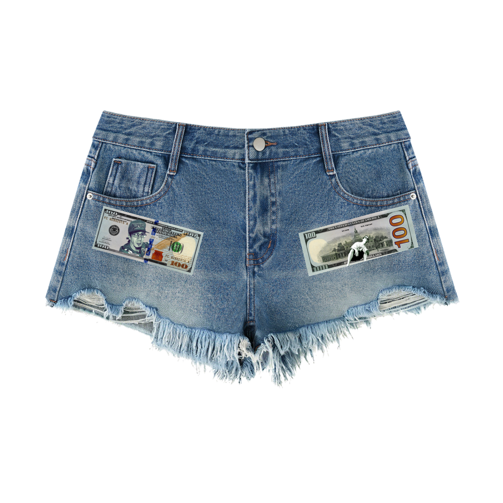 Women's Vintage Wash Raw Hem Denim Shorts