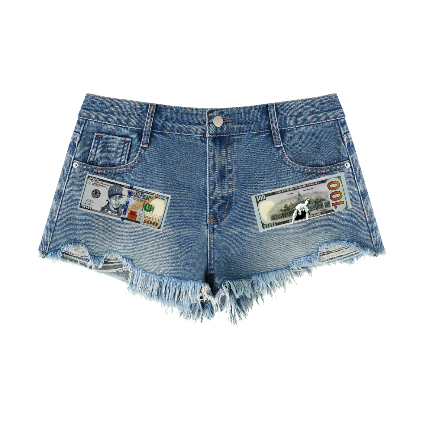 Women's Vintage Wash Raw Hem Denim Shorts