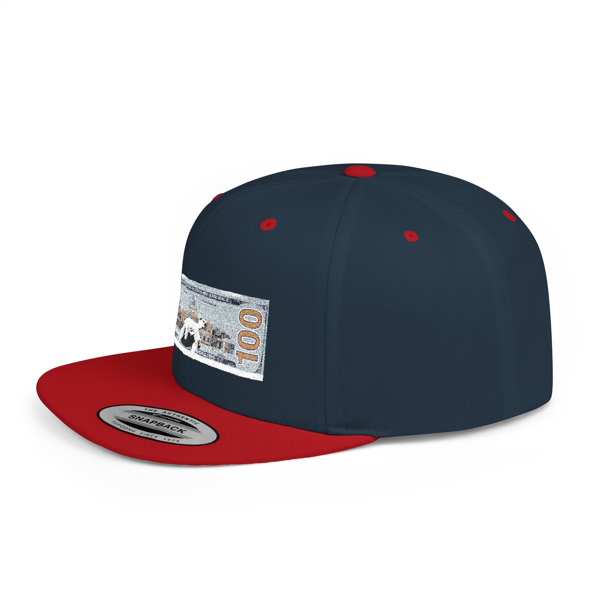 Money Gram Flat Bill Snapback Hat – Sequin 100 Bill Streetwear Cap