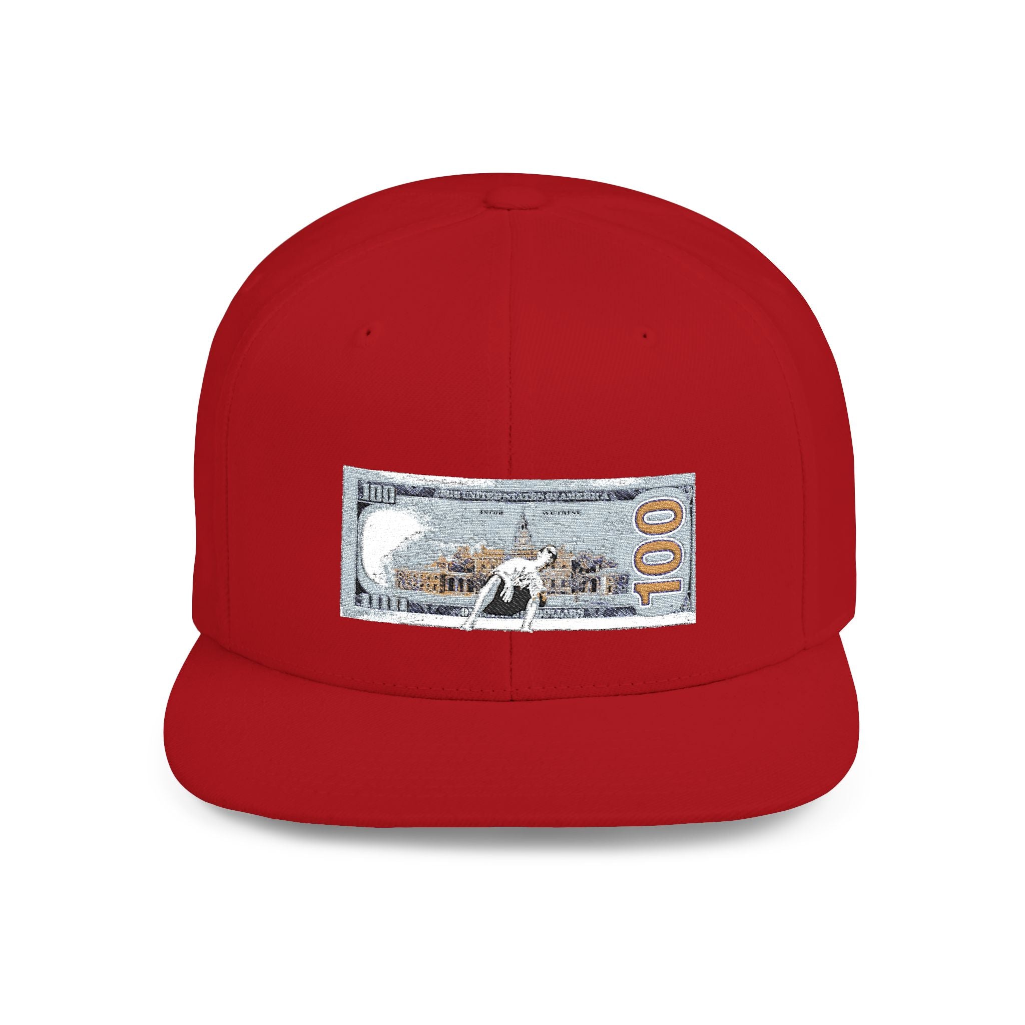 Money Gram Flat Bill Snapback Hat – Sequin 100 Bill Streetwear Cap