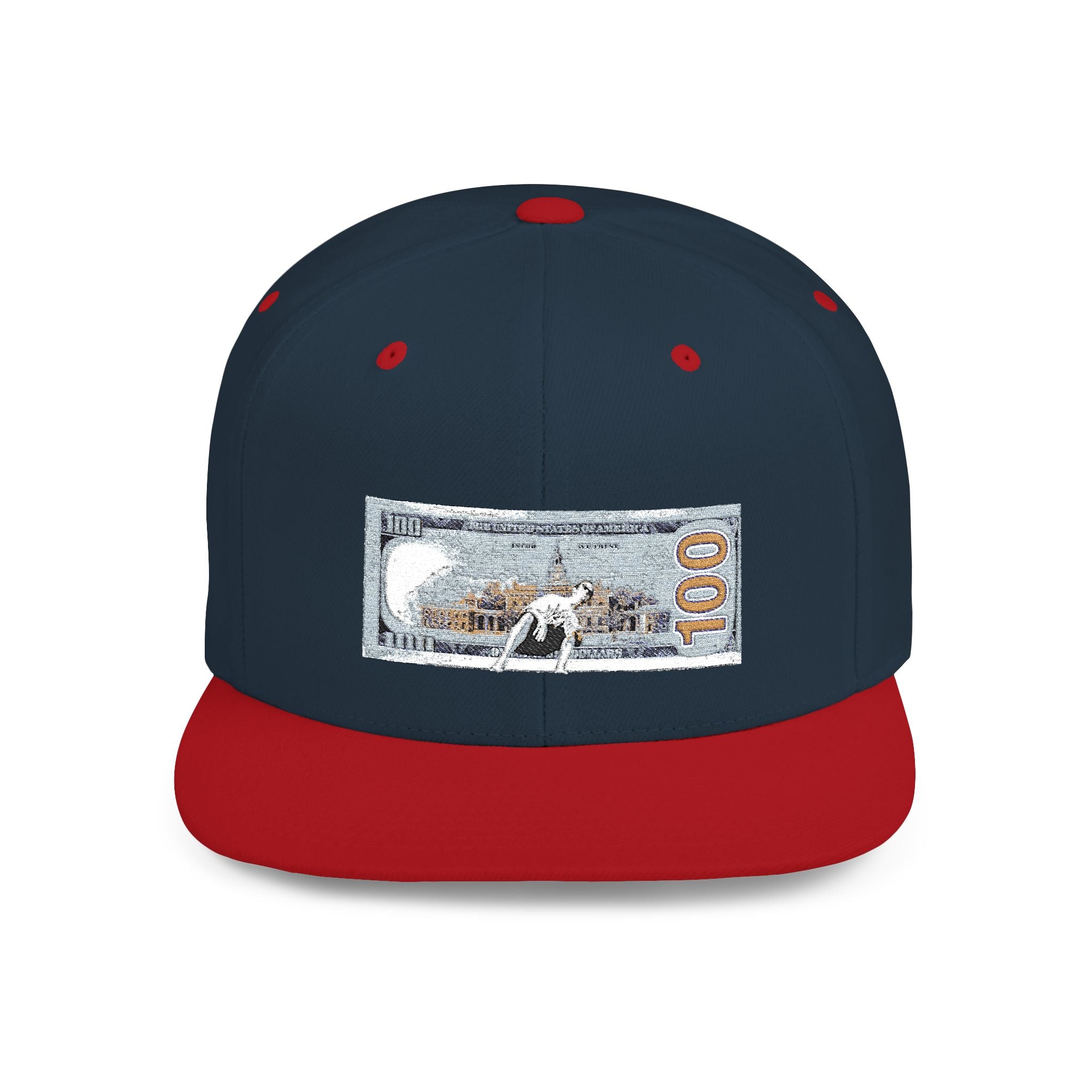 Money Gram Flat Bill Snapback Hat – Sequin 100 Bill Streetwear Cap