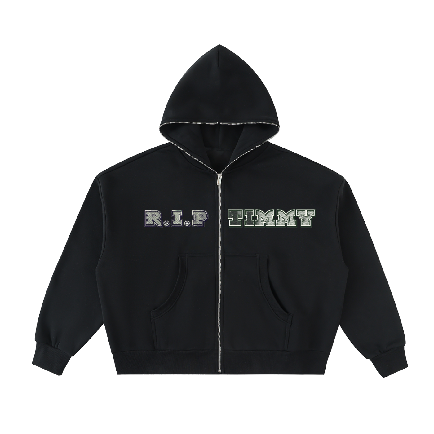 Fleeced Full-Zip Boxy Hoodie