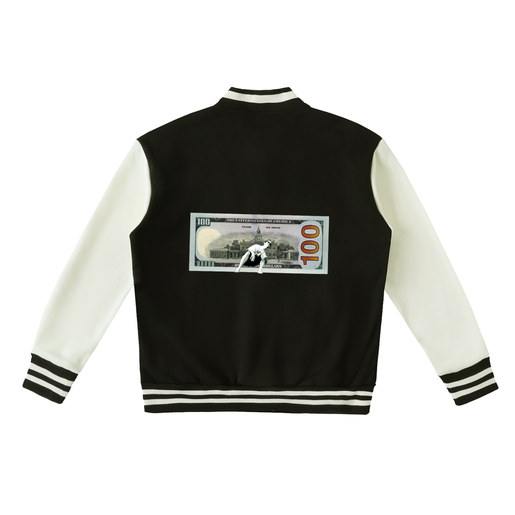 Two-Tone Fleeced Varsity Jacket
