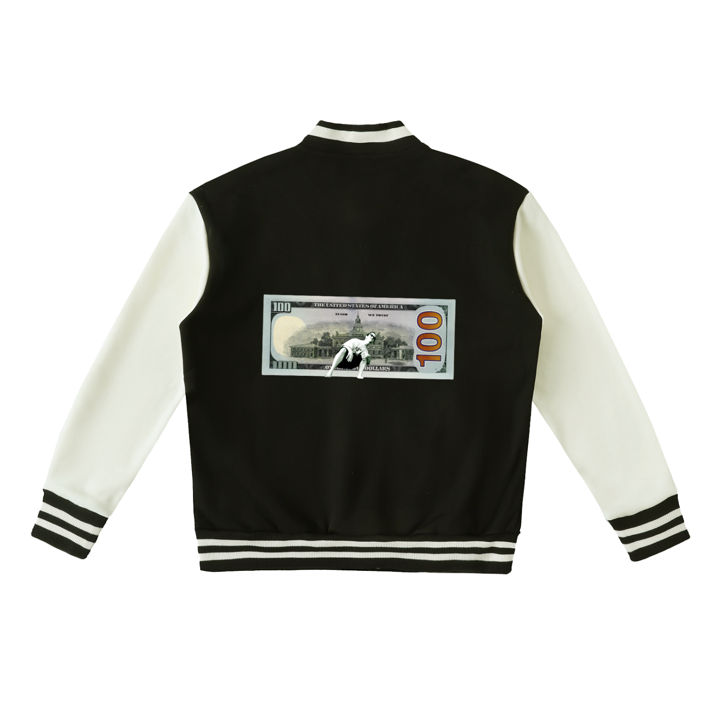 Two-Tone Fleeced Varsity Jacket